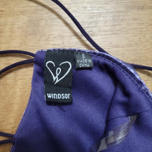 Windsor Crushed Velvet Dress Whimsigoth Fairy Grunge Womens Small Purple - Picture 6 of 8